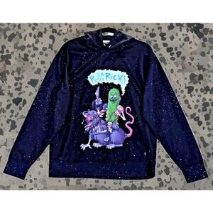 Rick And Morty I'm Pickle Ricky Pullover Hoodie Black Size Medium Rat Graphic